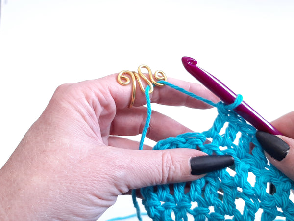 Handmade Crochet Tension Ring Zig Zag Wire Wrapped Knitting or Crochet Tool Crochet Gifts and Accessories