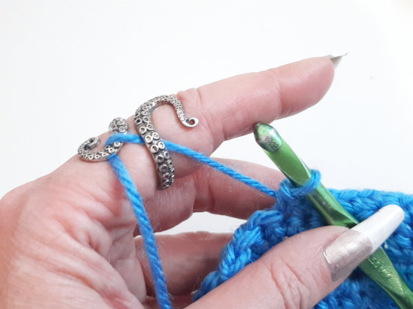 Yarn Tension Ring Octopus Adjustable Ring Size 6-10 Beginner Crocheting Gift