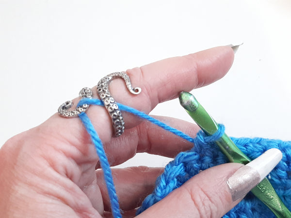 Yarn Tension Ring Octopus Adjustable Ring Size 6-10 Beginner Crocheting Gift