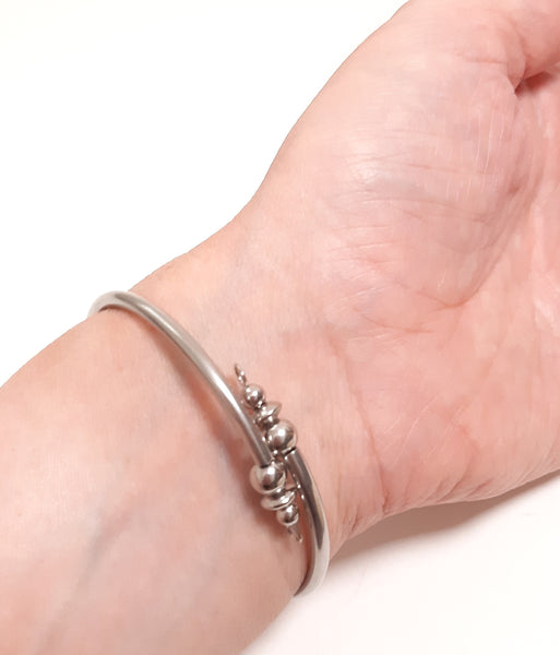 Birth Month Bangle Bracelet Easy Slip On No Clasp Stainless Steel Swarovski Birthstone Memory Wire Bracelet Birthday Gift for Her