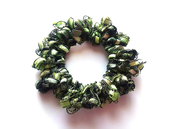 Crocheted Trellis Yarn Stretchy Hair Scrunchie - 16 Color Choices
