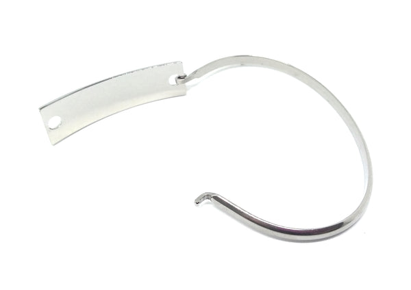 Stainless Steel Inspirational Message Connector Bangle Bracelet - Toes in the sand Wine in my hand