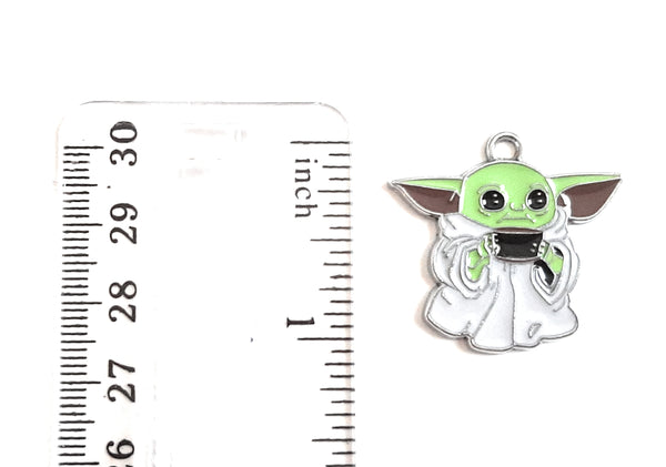 Bulk 1, 5, 10 PC Charms Baby Yoda, The Child, Grogu from Mandalorian Enamel Pendant Charms for Jewelry Making