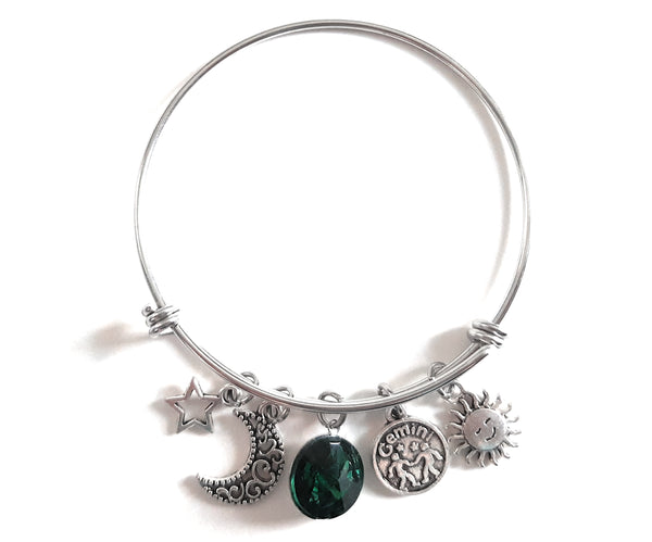 Zodiac Charm Expandable Bracelet - May Gemini (May 21-May 31)