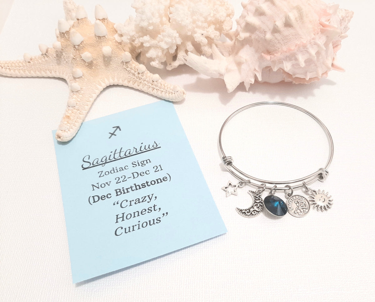 Sagittarius Zodiac + Stainless Steel + Charm Bracelets