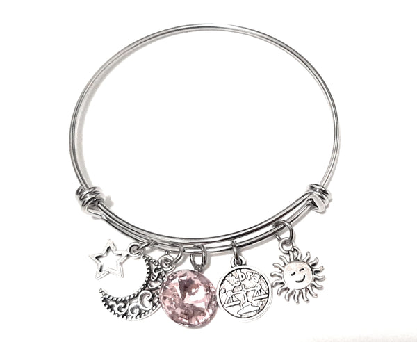 Zodiac Charm Expandable Bracelet - October Libra (Oct. 1-Oct. 22)