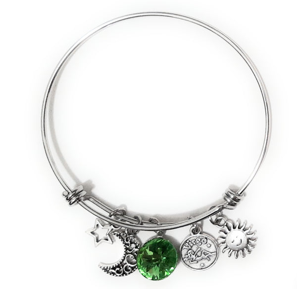 Zodiac Charm Expandable Bracelet - August Virgo (Aug 23-Aug. 31)