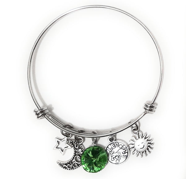 Zodiac Charm Expandable Bracelet - August Leo (Aug. 1-Aug. 22)
