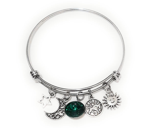Zodiac Charm Expandable Bracelet - May Taurus (May 1-May 20)