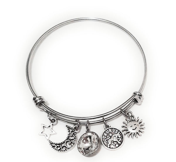 Zodiac Charm Expandable Bracelet - April Taurus (Apr. 20-Apr. 30)