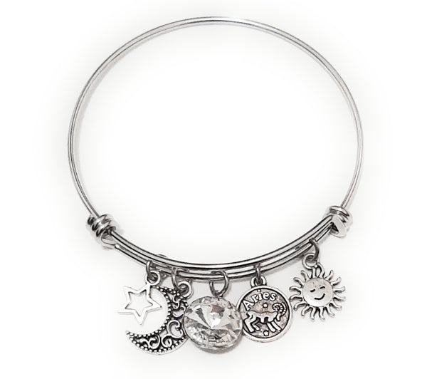 Zodiac Charm Expandable Bracelet - April Aries (April 1-April 19)