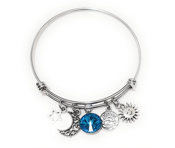 Zodiac Charm Expandable Bracelet - March Pisces (Mar. 1-Mar. 20)