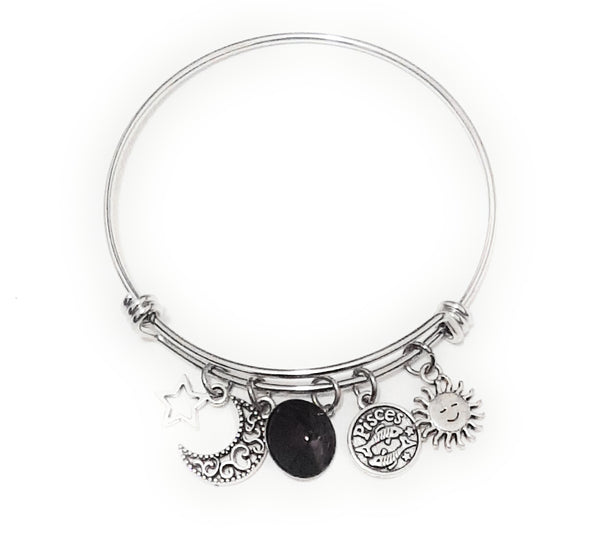 Zodiac Charm Expandable Bracelet - February Pisces (Feb. 19-Feb. 29)