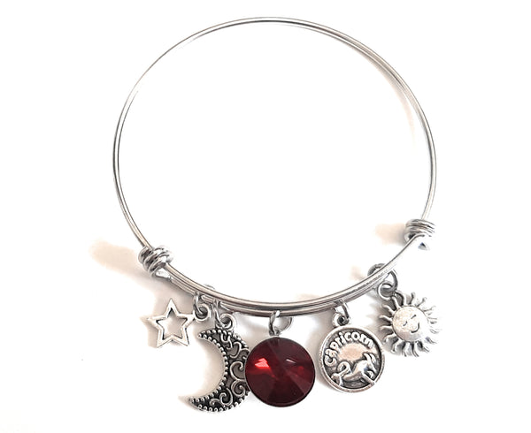 Zodiac Charm Expandable Bracelet - January Capricorn (Jan. 1-Jan. 19)