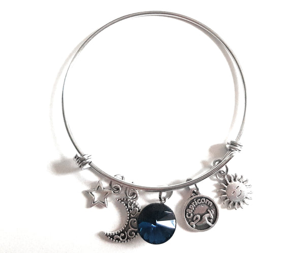 Zodiac Charm Expandable Bracelet - December Capricorn (Dec. 22-Dec. 31)