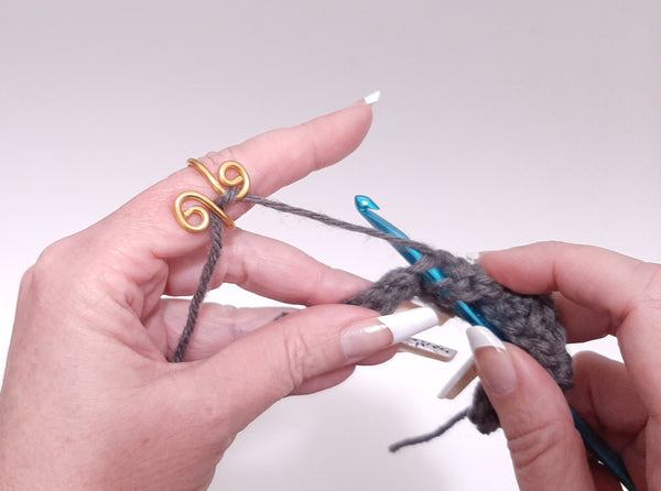 Handmade Crochet Tension Ring | Wire Wrapped Knitting or Crochet Tool | Crochet Gifts and Accessories