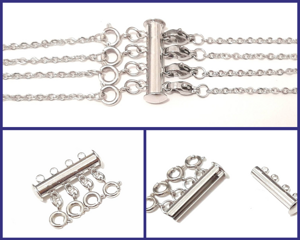Layered Necklace Clasp - Stainless Steel for 4