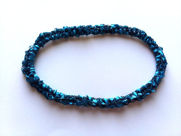 Crocheted Trellis Yarn Stretchy Headband - 17 Color Choices