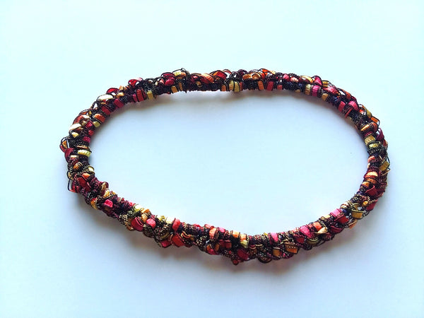 Crocheted Trellis Yarn Stretchy Headband - 17 Color Choices