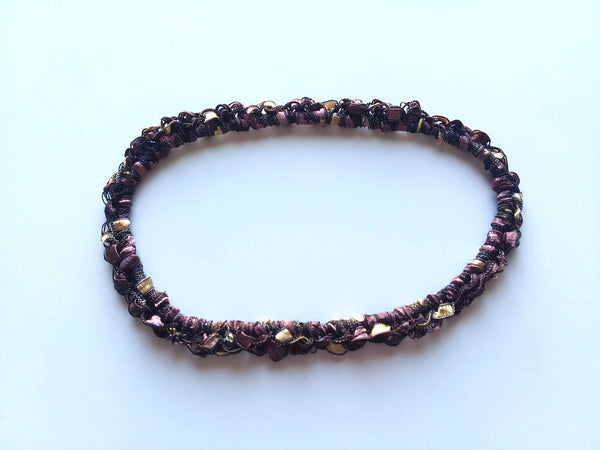 Crocheted Trellis Yarn Stretchy Headband - 17 Color Choices