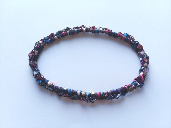 Crocheted Trellis Yarn Stretchy Headband - 17 Color Choices