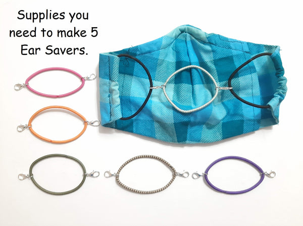 Supplies to Make DIY 5 Ear Savers, Ear Protectors, Stops Rubbing Behind Ears When Wearing a Handmade Fabric Face Mask, Ear Guard, Ear Protection