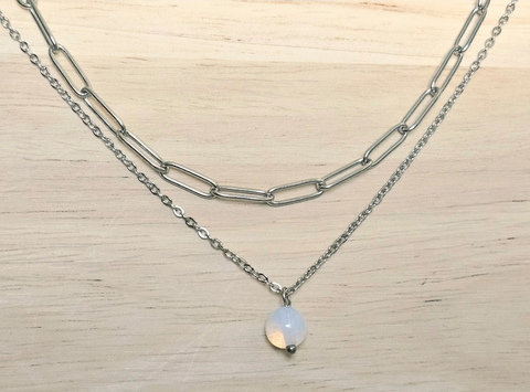 Gemstone 2 Layer Necklaces