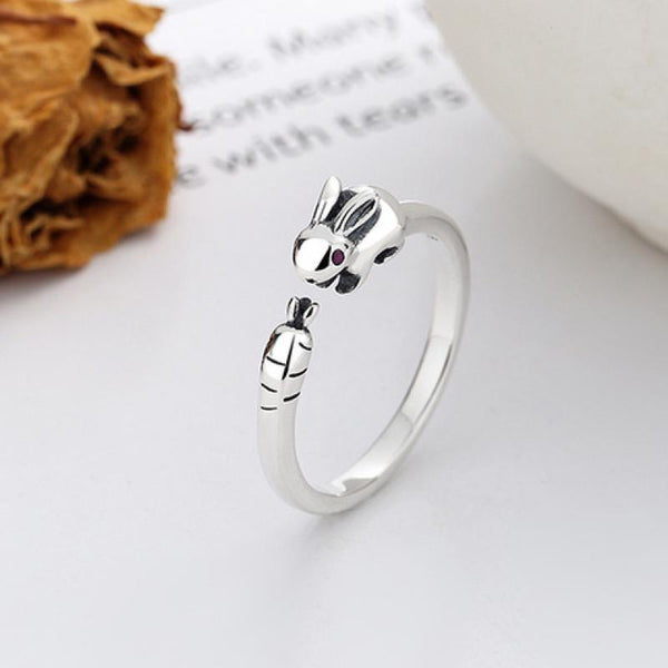 Sterling Silver 925 Yarn Ring Bunny Rabbit Adjustable Size 8-11 Crochet Ring Beginner Knitting Crocheting Gift Crochet Tension Regulator Tool (Copy)