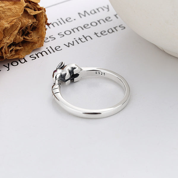 Sterling Silver 925 Yarn Ring Bunny Rabbit Adjustable Size 8-11 Crochet Ring Beginner Knitting Crocheting Gift Crochet Tension Regulator Tool (Copy)