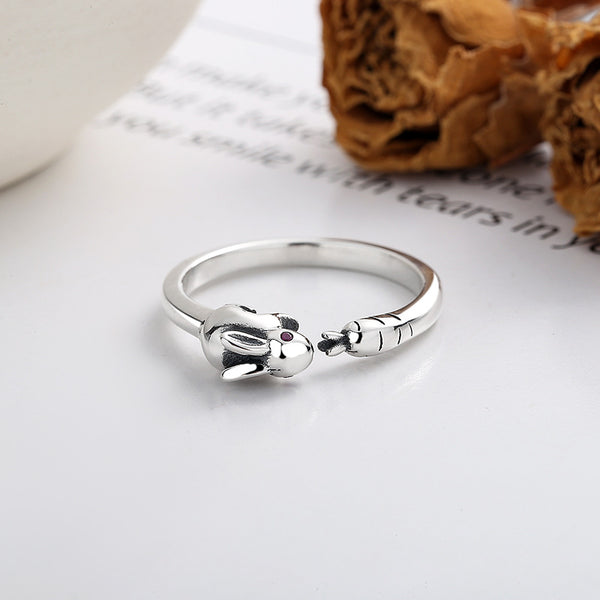 Sterling Silver 925 Yarn Ring Bunny Rabbit Adjustable Size 8-11 Crochet Ring Beginner Knitting Crocheting Gift Crochet Tension Regulator Tool (Copy)