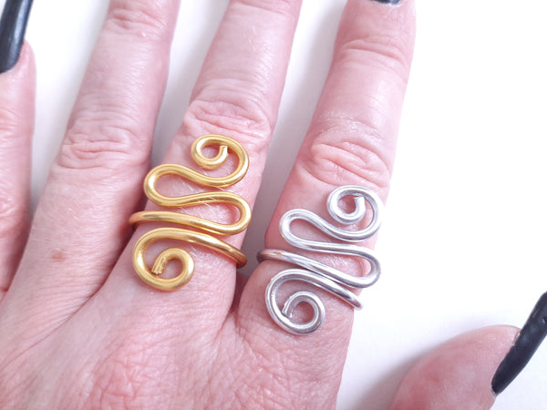 Handmade Crochet Tension Ring Zig Zag Wire Wrapped Knitting or Crochet Tool Crochet Gifts and Accessories