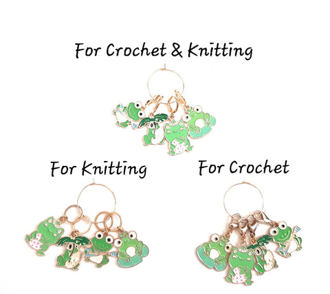 Musical Frogs Stitch Markers Set of 4 Cute Kawaii Knitting Crochet Stitch Markers Progress Keepers Stitch Counter Place Marker