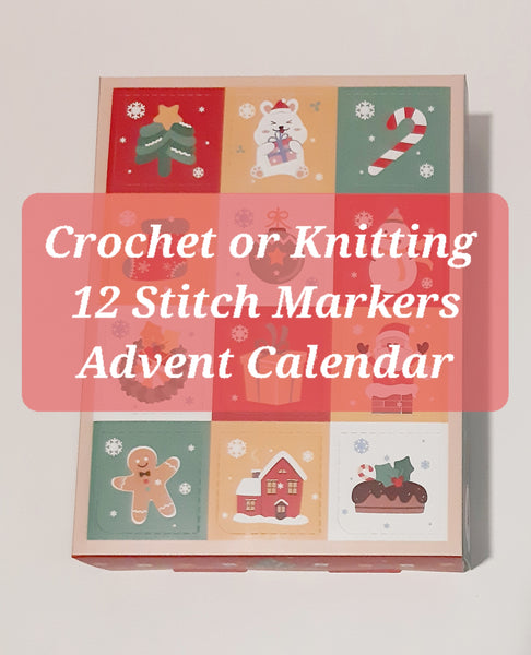 Countdown to Christmas Advent Calendar 12 Stitch Markers for CROCHETERS or KNITTERS