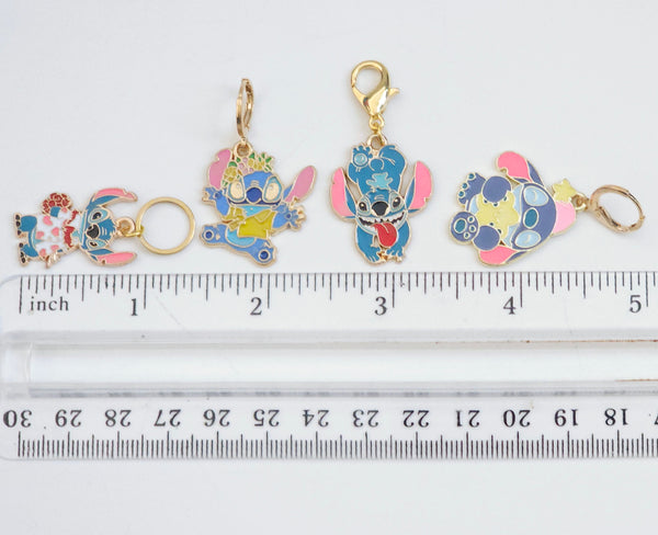 Blue Alien Stitch Markers Set of 6 Stitch Resin Charms Knitting Crochet Stitch Marker Progress Keepers Stitch Counter Place Marker