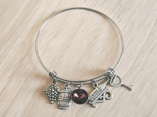 Expandable Charm Bracelet - Wine