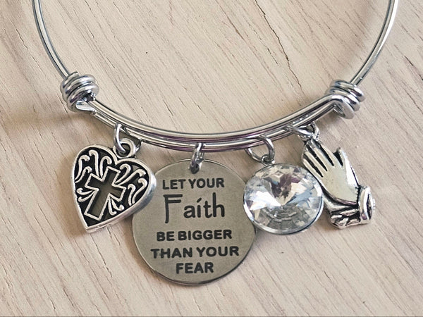 Expandable Charm Bracelet - Let your faith be bigger than your fear