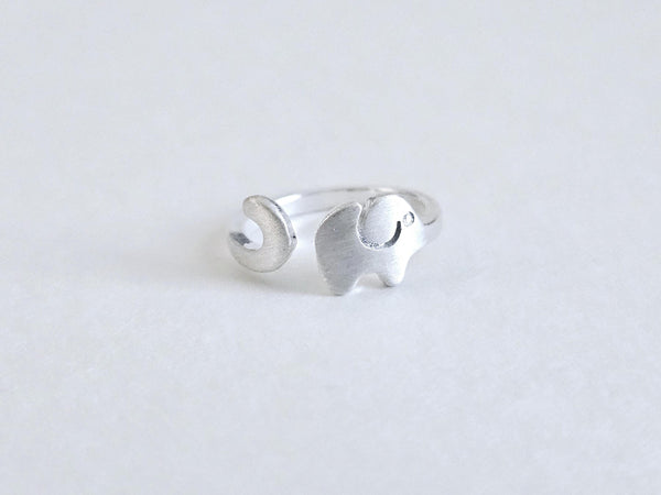 Yarn Tension Ring Elephant Silver Adjustable Size 5-7 Crochet Ring Beginner Knitting Crochet Gift Tension Regulator Tool