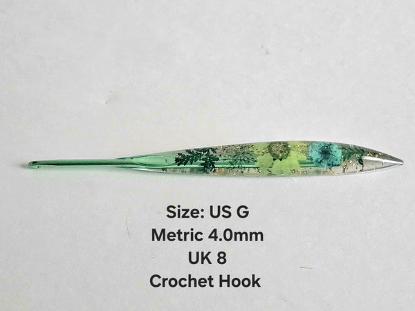 Pretty Resin Crochet Hook Full Set 9 Sizes 2.0-6.0mm Aluminum Hooks with Comfort Grip Ergonomic Floral Handle Hook Size B C D E G 7 H I J