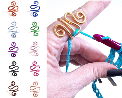 8pcs Thread Hook Woven Rings Yarn Ring Crochet Ring for Finger Yarn Guide  8mm Crochet Hooks Knitting Tension Rings for Crocheting Open Finger Holder