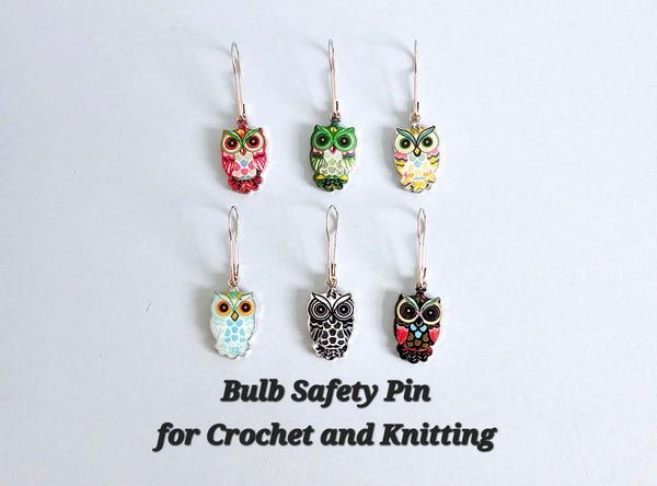 6 Colorful Owl Stitch Markers Set Knitting Crochet Enamel Charms Cute Animal No Snag Progress Keepers Locking Stitch Counter Place Marker