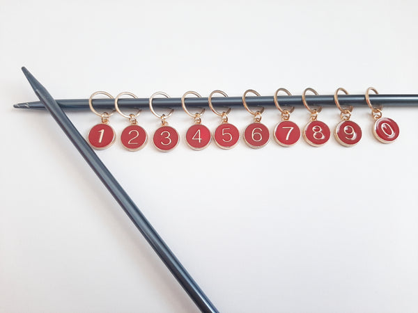 10pc Number Counting Stitch Markers for Crochet and Knitting