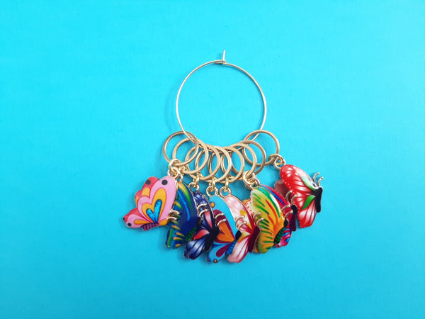 Stitch Markers Fancy Colorful Butterflies for Crochet and Knitting Set of 4 Detachable Place Marker Yarn Gifts Accessories