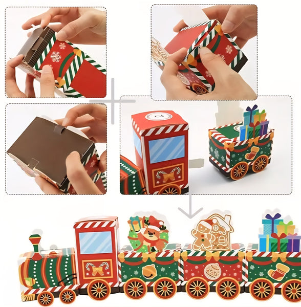 Train Advent Calendar Empty 24 Box Set DIY Make your own Countdown to Christmas Calendar December 1-24 Holiday Themed Numbered Boxes Blind Box