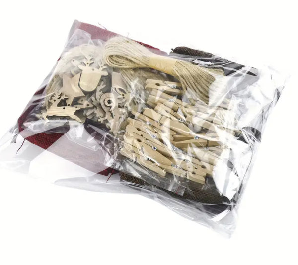 DIY Advent Calendar Rustic Burlap Drawstring Bags – 24 Bag and Numbered Set (Red & Brown) Reusable Christmas Countdown Gift Bags