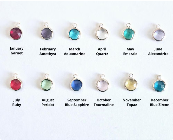 Zodiac Sign & Birthstone Necklace Constellation Tarot Card Pendant Gold Birth Month Charm on Paperclip Chain Toggle Clasp Necklace Gift