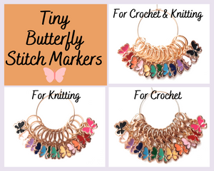 Stitch Markers 12pc Tiny Rainbow Butterflies for Crochet and Knitting