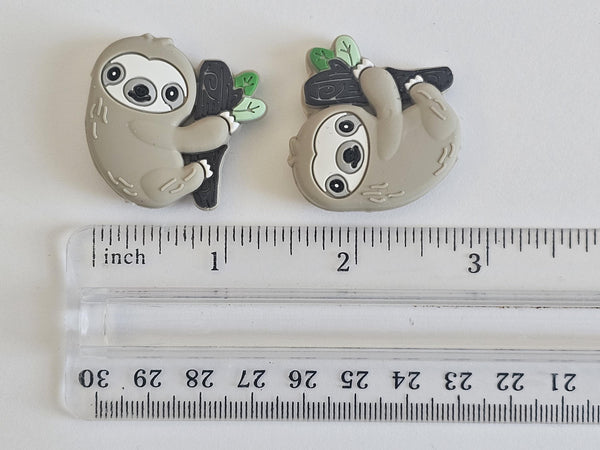 Cute Sloth Knitting Needle Point Protectors Pair of Animal Stitch Stopper Cap Silicone Bead Needle Cover Accessories Notions Gift Knitter