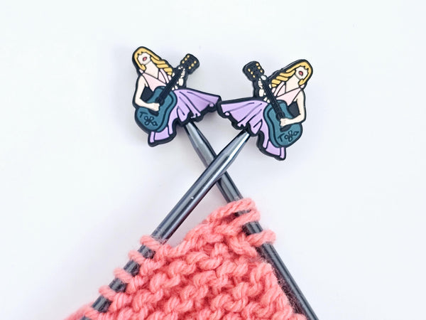 Pop Star Taylor Knitting Point Protectors Halloween Stitch Stopper Cap Silicone Bead Needle Cover Accessories Gifts for Swifty Knitter