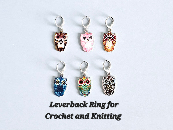 6 Colorful Owl Stitch Markers Set Knitting Crochet Enamel Charms Cute Animal No Snag Progress Keepers Locking Stitch Counter Place Marker
