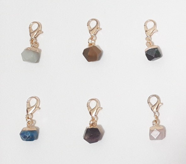 Real Gemstone Faceted Crystal Dangle Stitch Markers for Crochet and Knitting Detachable Place Marker| Yarn Gifts| Fun Color Progress Keeper